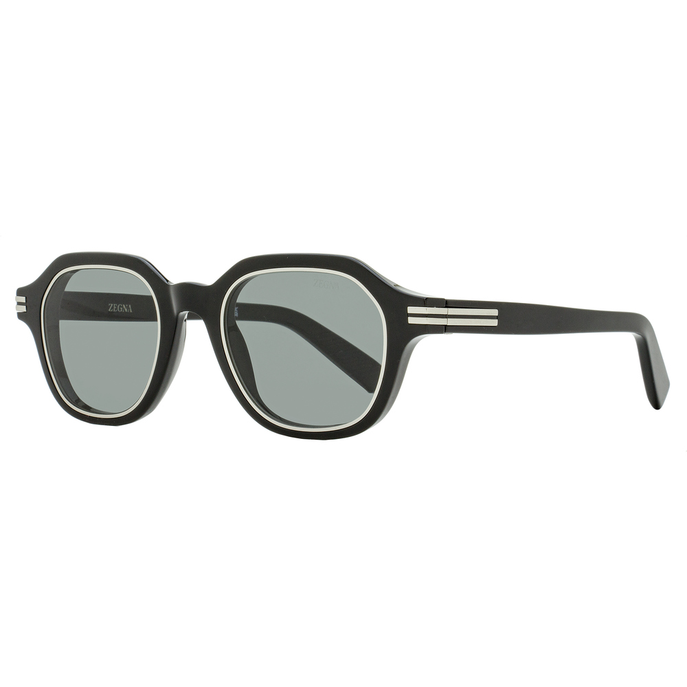 Zegna Square Rimmed Sunglasses EZ0250 01A Black 49mm